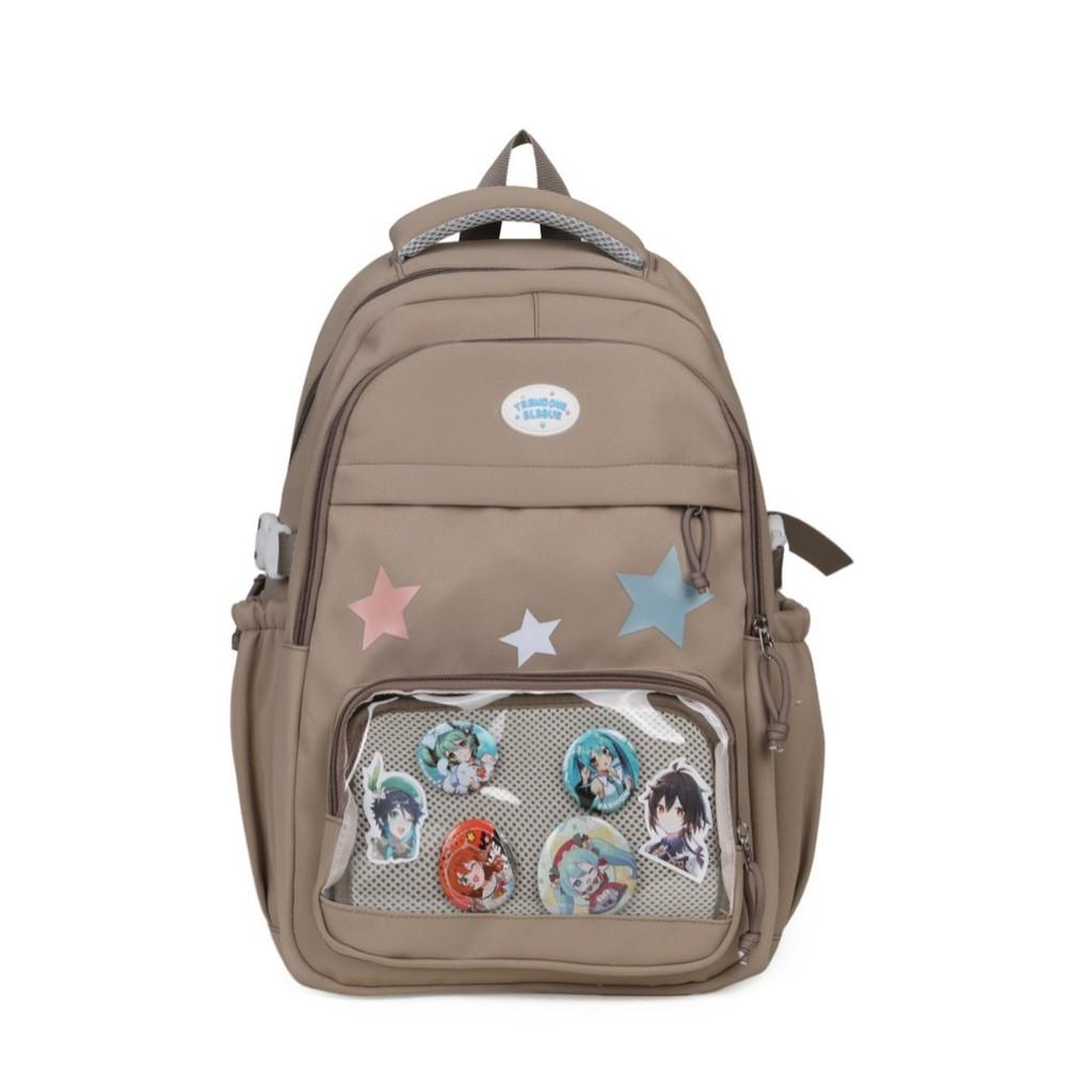 Starry Sky Transparent Backpack With Breathable Comfort For Middle School Students