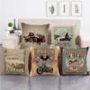 Nordic Retro Collection Digital Printing Short Plush Pillow Covers Decorative For Car Sofa Office Cushion Cover Home Goods
