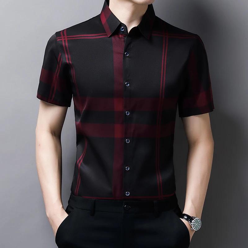 Мужская рубашка с коротким рукавом в стиле business casual. Новая. Не требует глажки. Устойчива к складкам. Верх Easy Care. Удобный крой для офиса и работы.