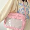 Harajuku Bag for Women PU Transparent Pocket High School Girls Uniform Crossbody Shoulder Bag Handbags