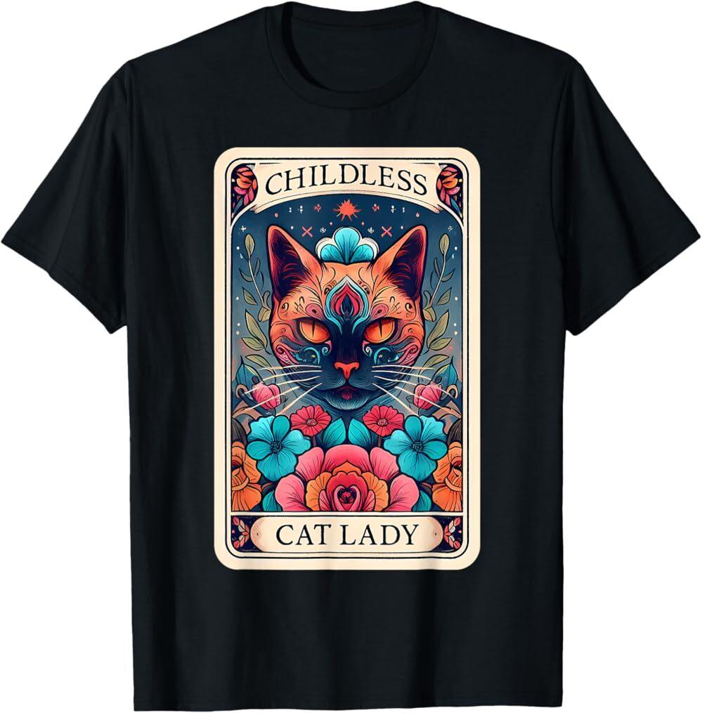 Childless Cat Lady Tarot Card T-Shirt ,Unisex Tee
