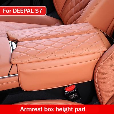 Для Changan Deepal S7 Подкладка для увеличения высоты подлокотника центральной консоли автомобиля, кожаная, защитная от царапин центральной консоли