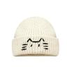 Wool Knit Beanies Embroidered Kitten Printing Knit Cap Casual Cute Cat Knitted Hat  Girls