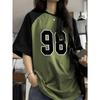 Номер 98 Узор Женская футболка Девушка Оверсайз Повседневный топ Женский Творчество Уличная футболка Футболка с круглым вырезом Повседневная одежда