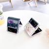 Для Samsung Galaxy Z Flip 4 3 Flip4 чехол прозрачный блестящий настоящий цветок прозрачный противоударный защитный жесткий чехол аксессуары