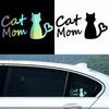 13CMX6.7CM Exquisite Cat Mom Car Sticker FunnyVinyl Deca Decor Black Silver for Cute Stickers