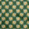 Cotton Flex Dark Green Fabric Asian Retro Floral  Fabric For Sewing Printed Craft Fabric By The Yard 40 Inch