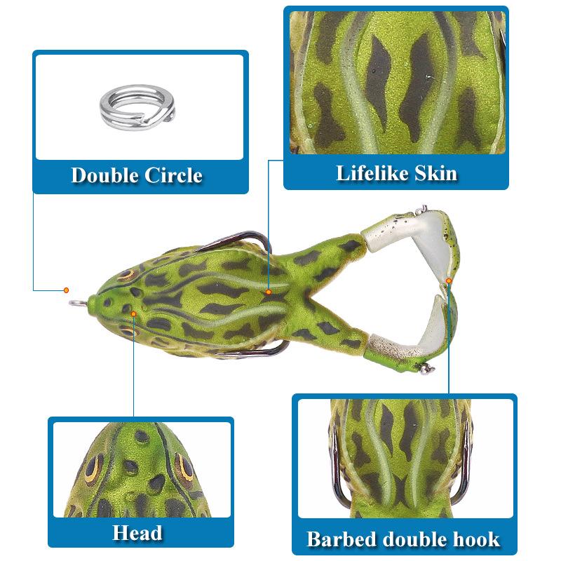 Double Propellers Frogs Soft Bait Silicone Bait Spinner Squid Thunder Frog Jig Spoon Trolls Soft Bait
