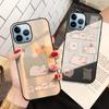 Cute Pig Case For Iphone 11 Pro Max 14 13 12 Mini Xs Xr X 7 8 6s Plus Se 2022 Luxury Tempered Glass Cover Protection Shell