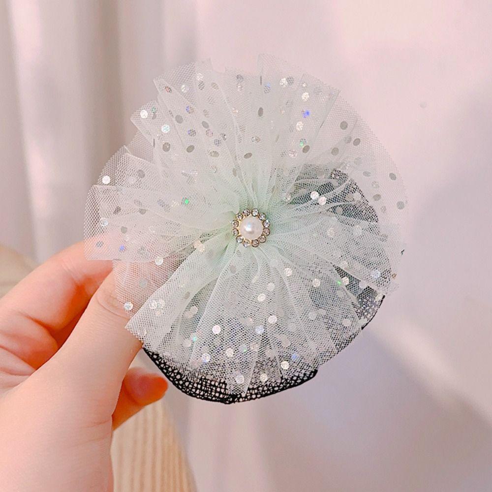 Mesh Snood Spring Clip Princess Sequin Hair Nets Kids Headwear Star Hair Nets Birthday Party