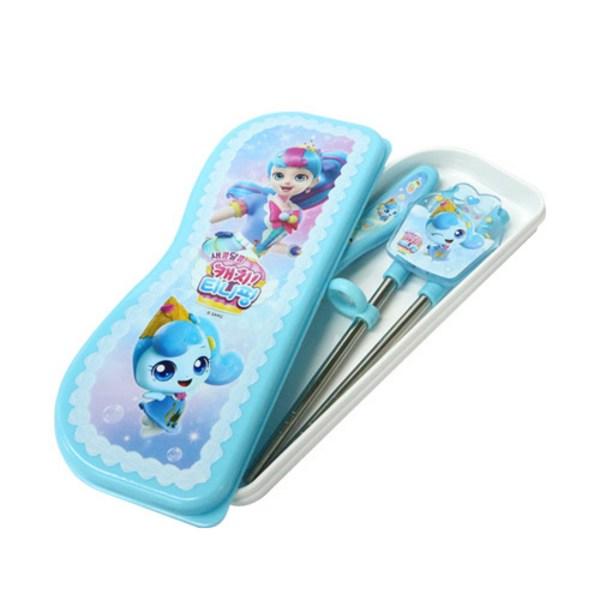 Leburn Sweet and Sour Catch Tiniping Spoon Two-Handed Correction Chopsticks Case Set, Sharpening, Spoon+Two-Handed Correction Chopsticks+Case, 1 Set