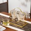 Wooden Handle Glass Tea Cups High Temperature Resistant Water Cups Stylish Milk Juice Cups  Office