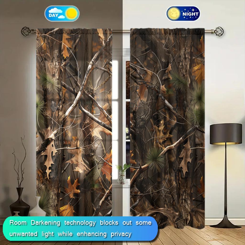 2 шт. Шторы с принтом Wild Jungle Printed для домашнего декора - Карманные шторы для окон в спальню, офис, кухню, гостиную
