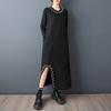 Long Sleeve Plus Size Black Knitted Vintage New In Dresses for Women Casual Loose Spring Autumn Winter Dress
