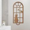 Cat Window Silhouette Metal Wall Decor Hanging Distressed Decoration Animal Statue for