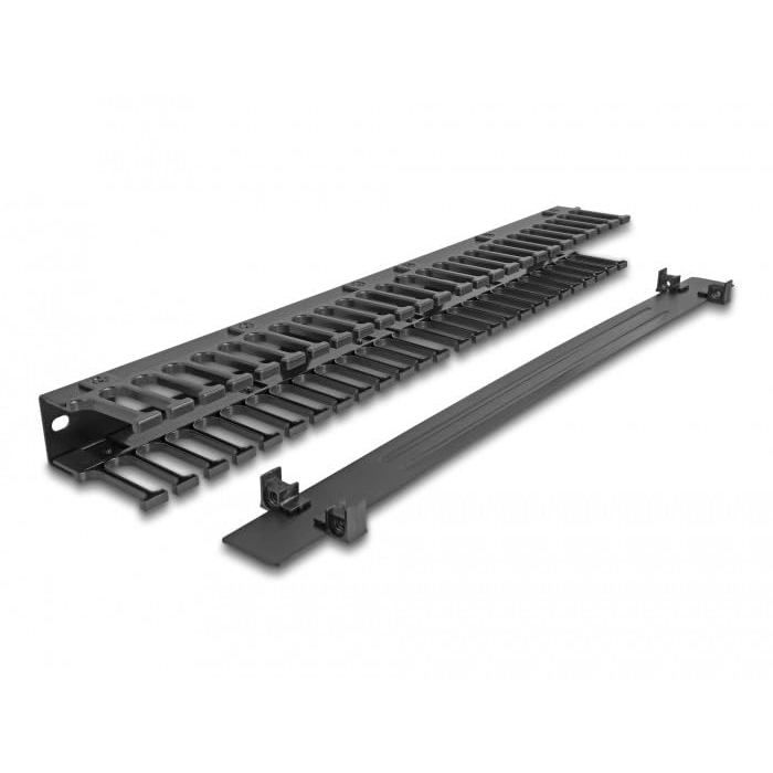Panneau de routage de câbles 19″ - DeLOCK - 3 Ouvertures - 1 unité - Noir