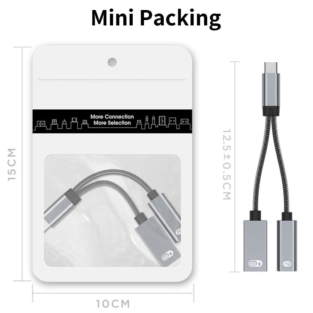 Конвертер 2 в 1 для клавиатуры, мыши, телефона, планшета, кабель USB Type C, быстрая зарядка PD 60 Вт, адаптер OTG