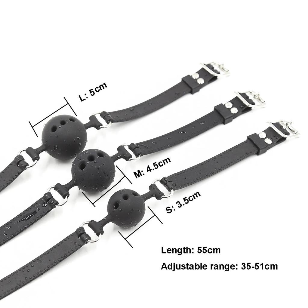 3 Sizes Soft Safety Silicone Open Mouth Gag Ball  Bondage Slave Ball Gag Erotic Sex Toys For Woman Couples Adult Sex Games