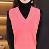 Тонкий большой V-образный вырез без рукавов внутренний свитер свободный трикотажный жилет свитер