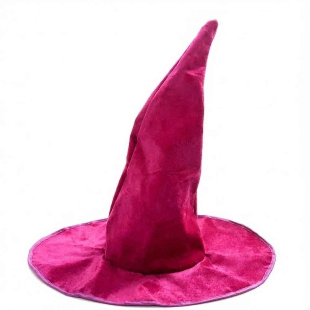 Large Plush Wizard Hat Velvet Curved Tip Tall Witch Hat Retro Witch Costume Hat  Masquerade Ball