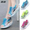 Новая летняя женская обувь, сандалии на танкетке на плоской платформе, дышащая модная повседневная обувь, женская теннисная обувь с открытым носком