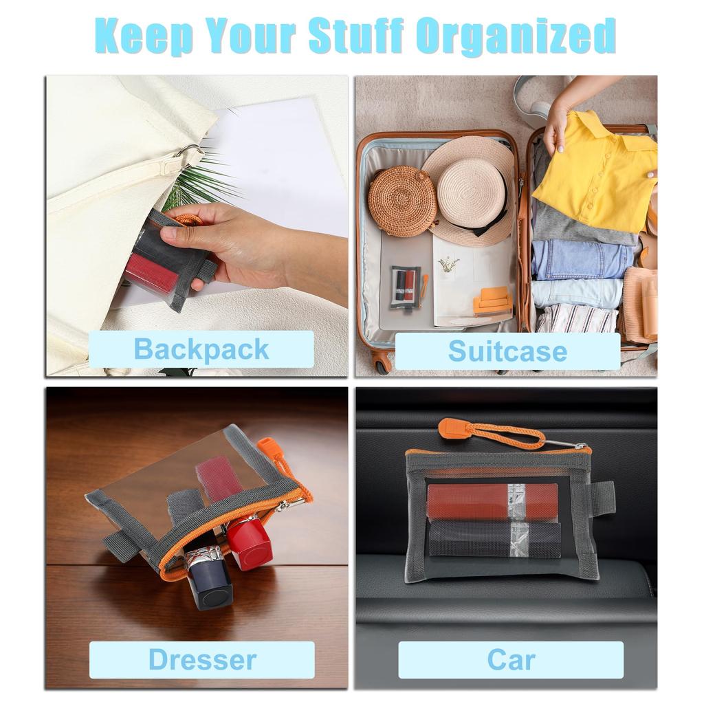 VOCOSTE Mini Zipper Mesh Mesh Zipper Storage Portable Travel Multifunctional Pouch Case for Credit Bags, Bags, Pouches, Cards, Earphones, Coins,