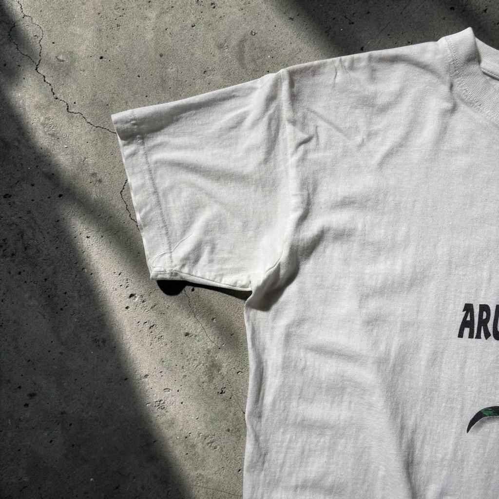 Used Iguana Pocket Print T-shirt XL White Alba Reptile Lizard