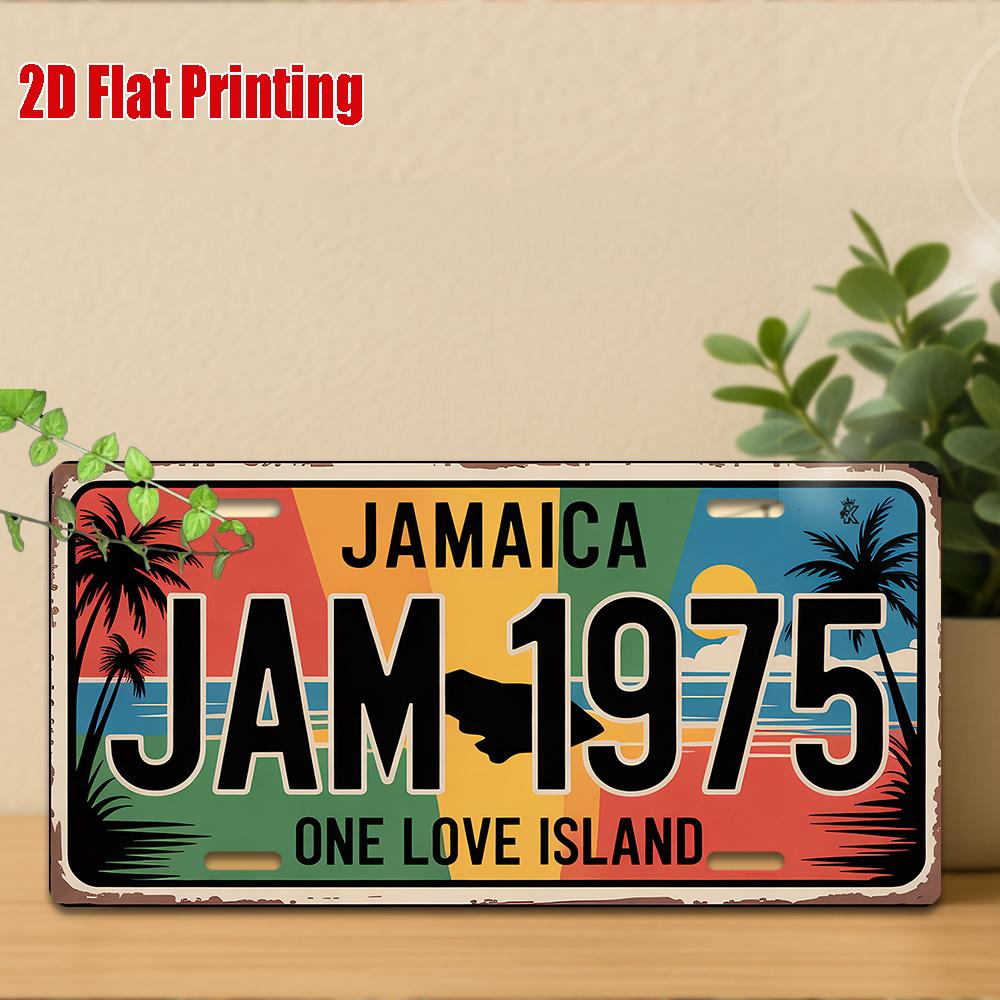 Jamaica JAM One Love Island Tin Sign Vintage Durable Metal Plaque Wall Decor Home Office Bar Man Cave Wall art