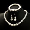 Elegant Pearl and Diamond Jewelry Set: Necklace, Earrings, Bracelet – Simple and Fashionable for Everyday Wear