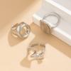 3pcs/set Retro Irregular Open Ring Personality Knuckle Joint Ring Fashion Hollow Square Ring  Couple