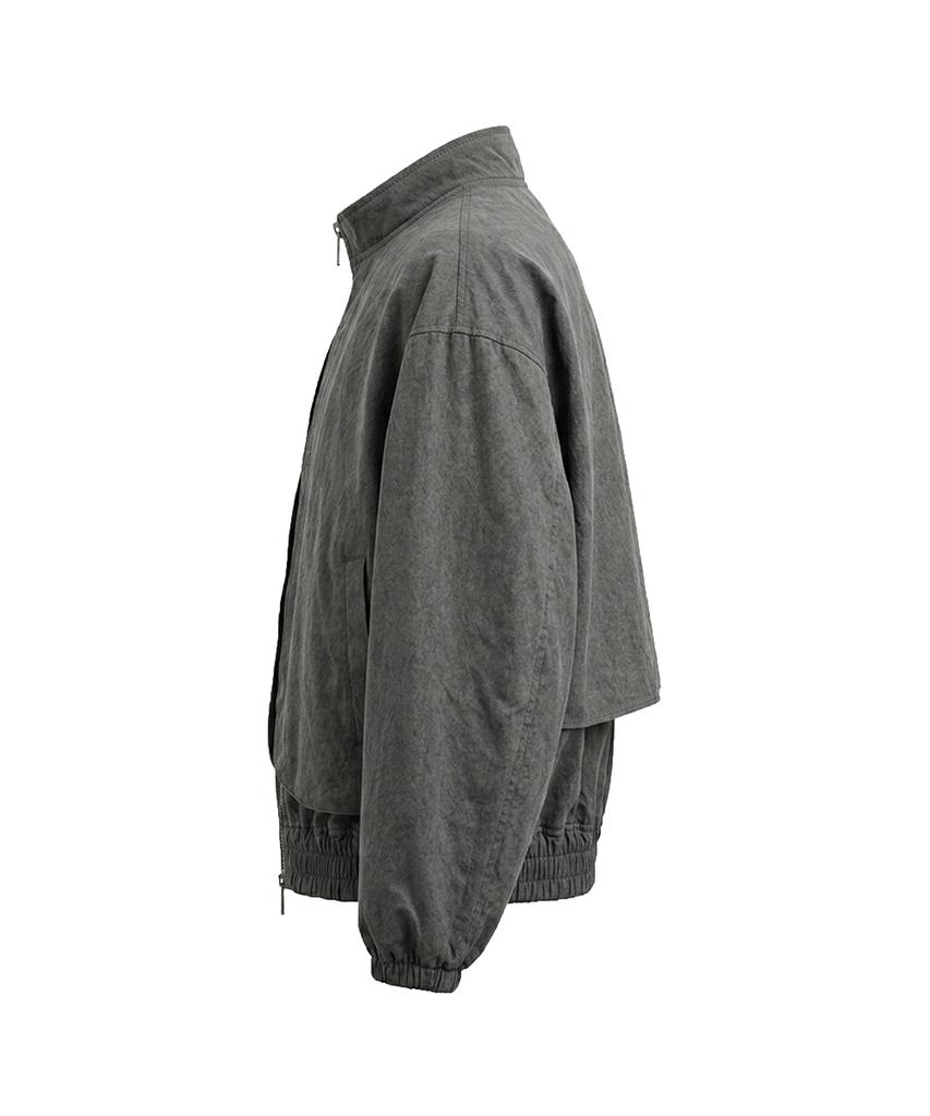 Greiige Pigment Grey Crop Parachute Bomber