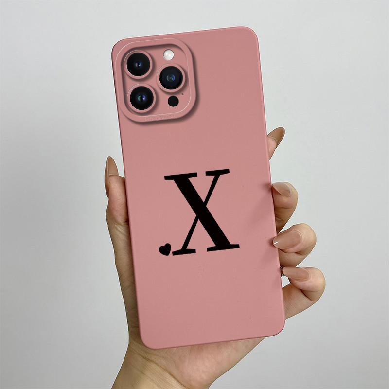 Чехол для iPhone 13 Pro Max Чехол для iPhone 13 Pro Милые парные начальные буквы Квадратная накладка на телефон Матовая ударопрочная задняя крышка
