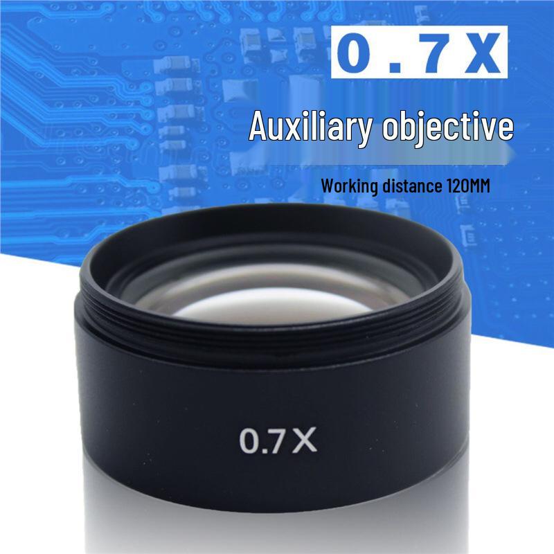 0.5X 0.7X Microscope Auxiliary Lens Anti-Oil Fume HD Magnification Extension Adapter Ring