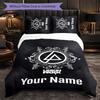 Linkin Park Customized Name Text Bedding Set, 1 Duvet Cover & 2 Pillowcases Personalized Bedroom Gift