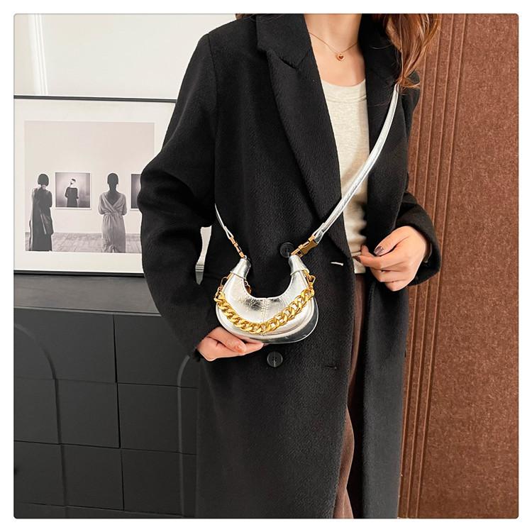 Новая мини-сумка в форме полумесяца на осень и зиму, ретро-масляный шарм!