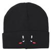 Unisex Knit Beanie With Big Eyed Smiling Face Embroidery Design For Winter
