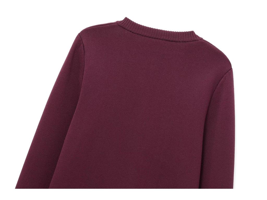 Женский однобортный вязаный кардиган с круглым вырезом в европейском и американском стиле - модный универсальный дизайн, модель #1822106