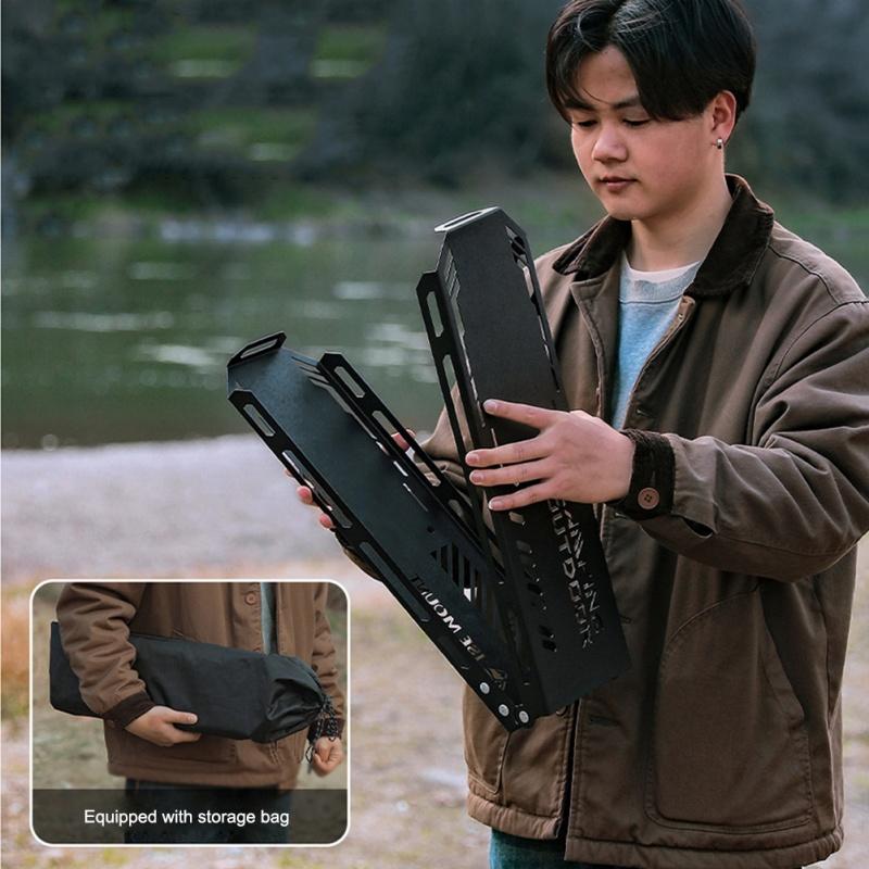 Outdoor Camping Hanging Rack Top Plate Portable Tripod Shelf Board Foldable Cookware Hanging Rack BBQ Picnic Accessories