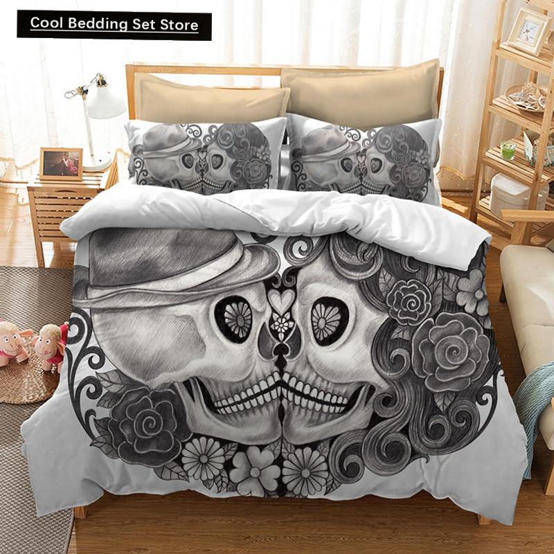 Sexy Beauty Skeleton Girl Bedding Set 3d Duvet Cover Polyester Comforter Cover Twin Queen King Single Size Luxury Fashion Gift