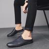 Модная летняя мужская обувь Повседневные полутапочки для мужчин Мокасины слипоны из кожи Полутапочки дышащие слипоны Ленивые балетки Новые мужские мокасины