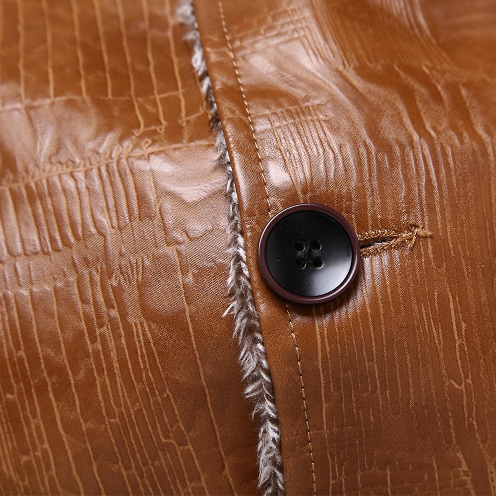 Зимняя мужская куртка из искусственной кожи средней длины Мужская куртка