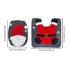 2pcs Christmas Bathroom Mats Sets Santa Toilet U-Shape Mat Toilet Lid Cover Pad Perfect for Christmas Decoration
