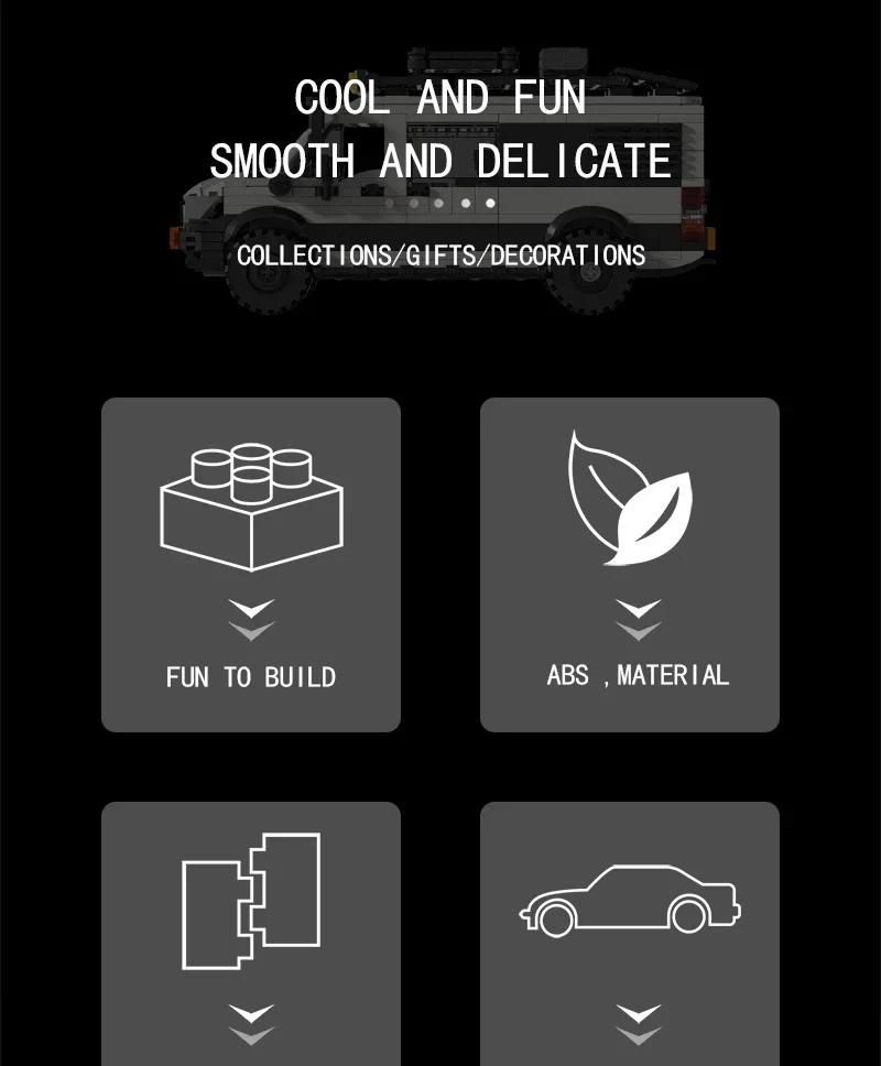 Городской внедорожник Универсал Конструктор Модель Кемпинг Автодом Внедорожник Автомобиль Соединяемые Путешествия Прицеп Кирпичики DIY Игрушки Для Детей Праздничные Подарки