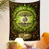 Wood Element Tarot Card Green Stained Glass Tree Mystical Decor Printed Tapestry for Living Room Dorm Decor