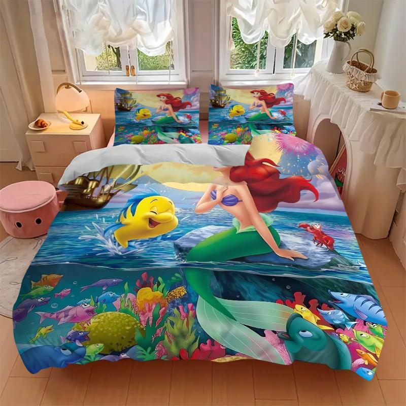 3Pcs Mermaid Adventure Underwater Bedding Sets For All Sizes New 3D Printed Bed Cover Comforter Duvet Cover Pillowcase Bedroom Decoration