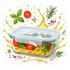 1040ml Glass Container Lunchbox for Food Airtight for School, Work