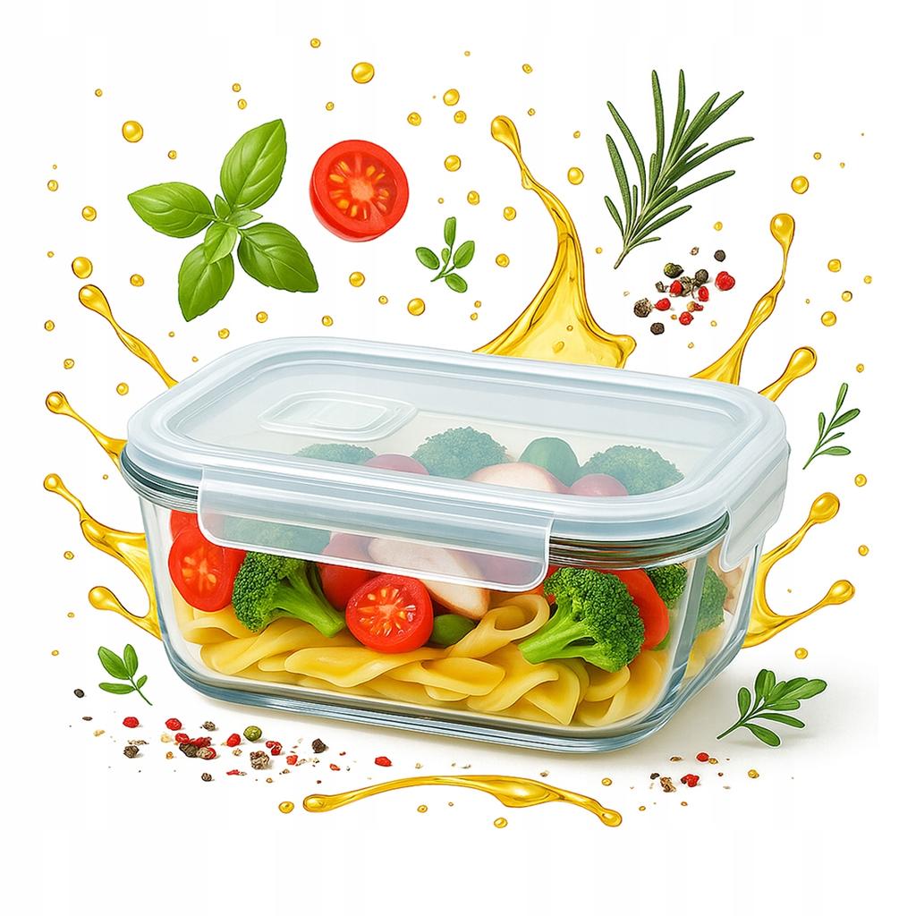 1040ml Glass Container Lunchbox for Food Airtight for School, Work