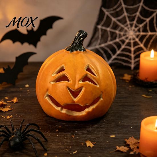 Simulated Pumpkin Light Halloween Creepy Light, Jack-O-Lantern Decoration, Scary Indoor Outdoor Hollow Lamp for Holiday Parties Yard Decor