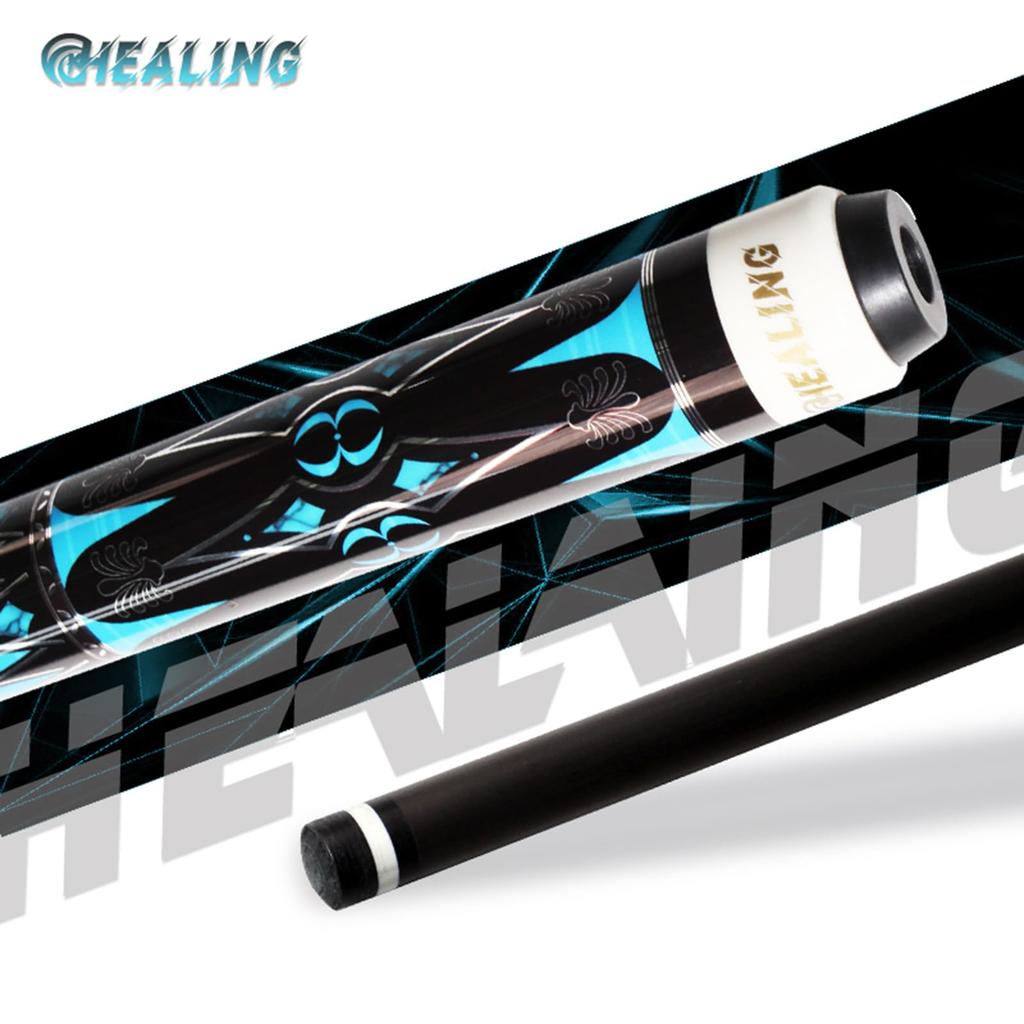 KHEALING 2 шт. карбоновый наконечник для кия для пула, бильярдный карбоновый волокнистый бильярдный инвентарь, соединение, ручная работа, прямой, подходит для девяти шаров, карбоновый стержень 58 дюймов, 19-20 унций