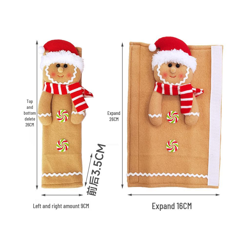 Flannel Gingerbread Man Refrigerator Handle Decoration - Christmas Gift